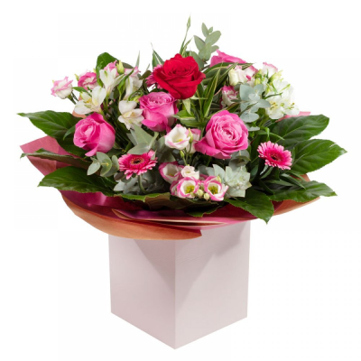 The Secret Admirer - This Beautiful mixture of pink and red flowers is the perfect gesture to show your love, with a central red rose in the display.